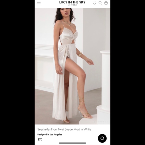 Lucy In The Sky Velvet Twist Front Maxi Prom Dress - Picture 3 of 8